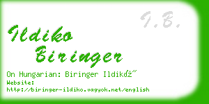 ildiko biringer business card